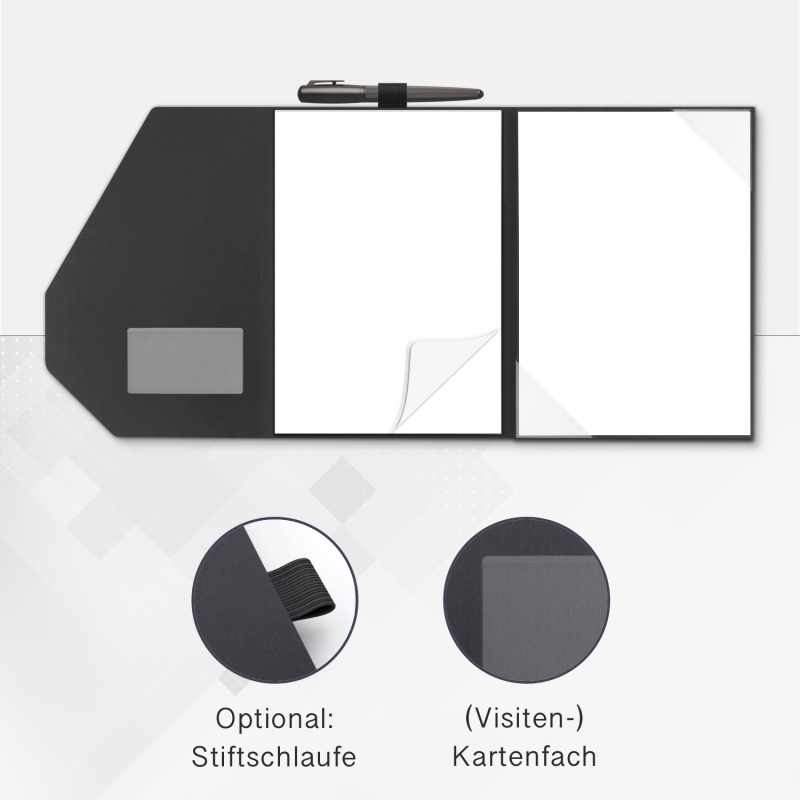 5 Stück Tagungsmappen mit Schreibblock Lemani® SMART Textil-Design