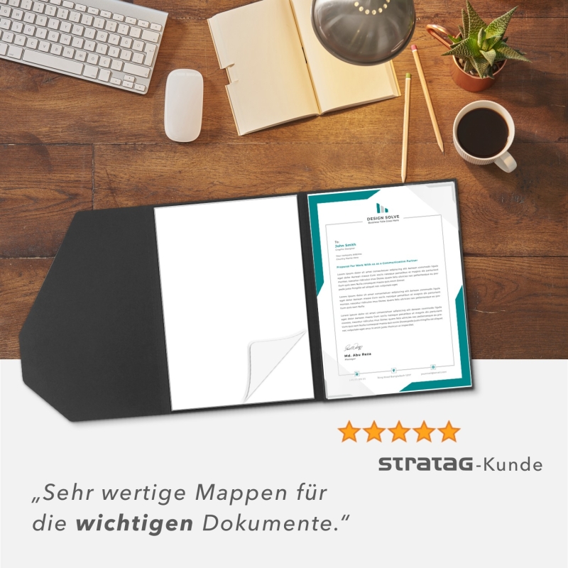 5 Stück Tagungsmappen mit Schreibblock Lemani® SMART Premium-Karton