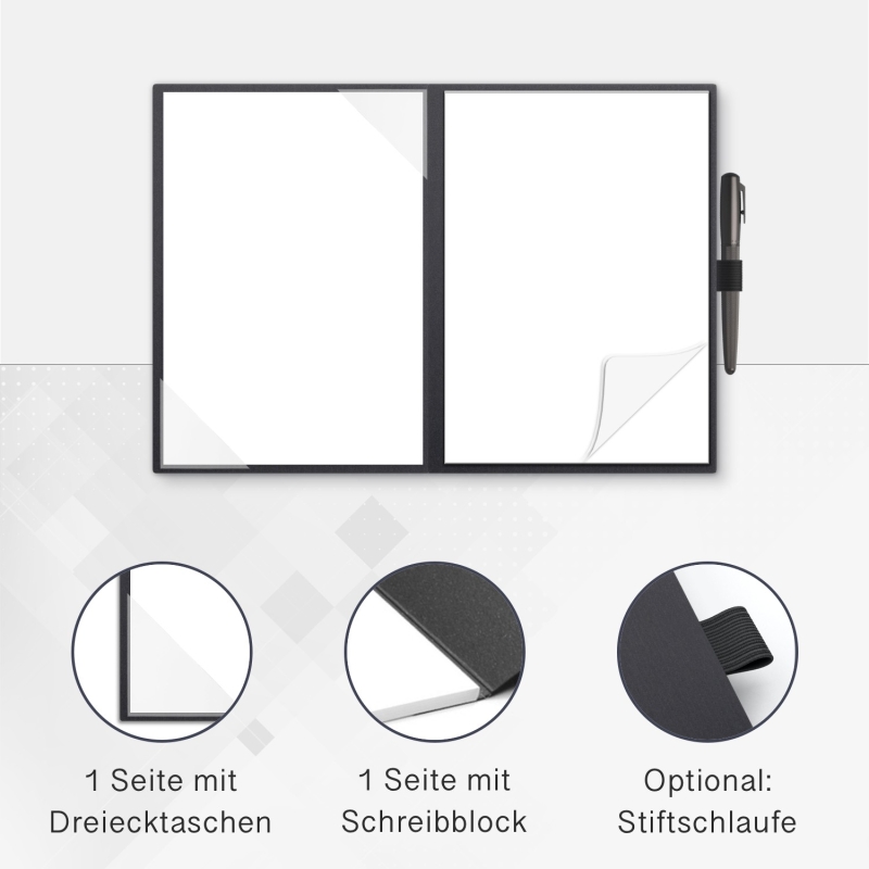 5 Stück Tagungsmappen mit Schreibblock Lemani® CARISMA Textil-Design
