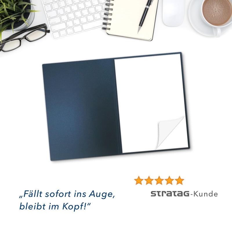 8 Stück Seminarmappen mit Schreibblock Esclusiva® Classic Metallic-Effekt