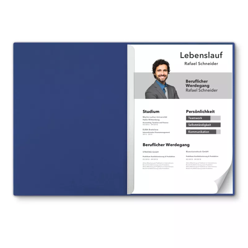 BL-exclusivdruck® BL 1-teilige Bewerbungsmappe Naturkarton