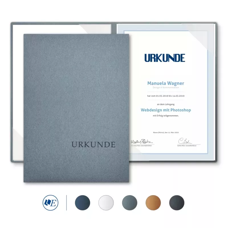 5 Stück Urkundenmappen Esclusiva® Basic-plus Metallic-Effekt