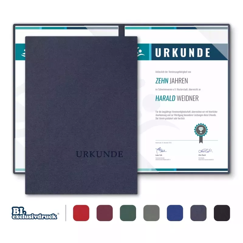 5 Stück Urkundenmappen BL-exclusivdruck® BASIC-plus Naturkarton